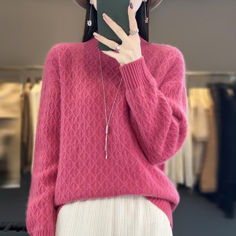 Женский кашемировый свитер Qinghe кашемир 30% кашемир 70% шерсть теплый и модный универсальный осенне-зимний