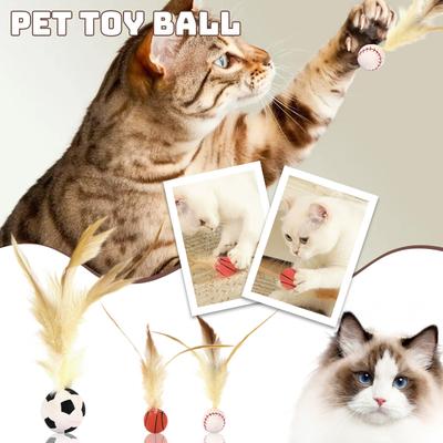 Игрушки для кошек с перьями, интерактивные игрушки для кошек, прыгучие мячи для кошек, баскетбольные футбольные игрушки для упражнений, игрушки с кошачьей мятой, жевательные игрушки для кошек