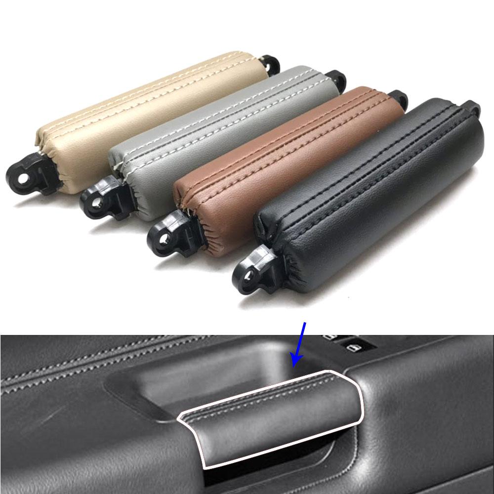 Внутренняя черная кожаная ручка боковой двери водителя для VW Volkswagen Touareg 2003 2004 2005 2006 2007 2008