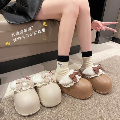 Хлопковые тапочки на толстой подошве женские для дома и улицы, нескользящие, с увеличением высоты, зимние новые, супер теплые, мягкие хлопковые тапочки