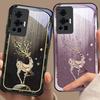 Чехол для телефона vivo X90 Pro+ X100 X70 X80 X200 Pro mini V29 V23 V30 V25 V40 SE V21 V25E V23e Черный Стеклянный Чехол 'Звездная Ночь Олень'