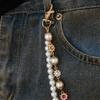 Popular Hipster Waist Chain with Flower Pearl Designs Waist Charm Street Pants Body Chain Trousers Chain Cool Accessory
