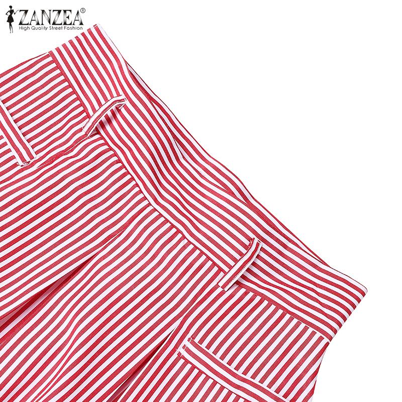 ZANZEA Элегантные женские полосатые повседневные длинные юбки-свинг на молнии