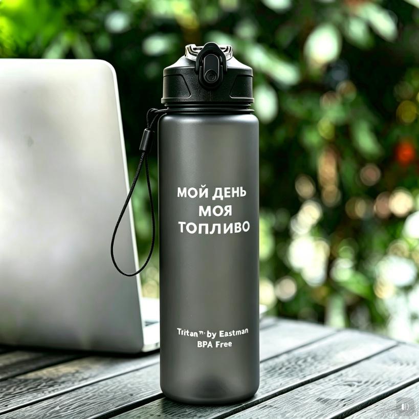 750ml Men's Durable Pop-up Lid Water Cup with Straw and Handle for Outdoor Sports