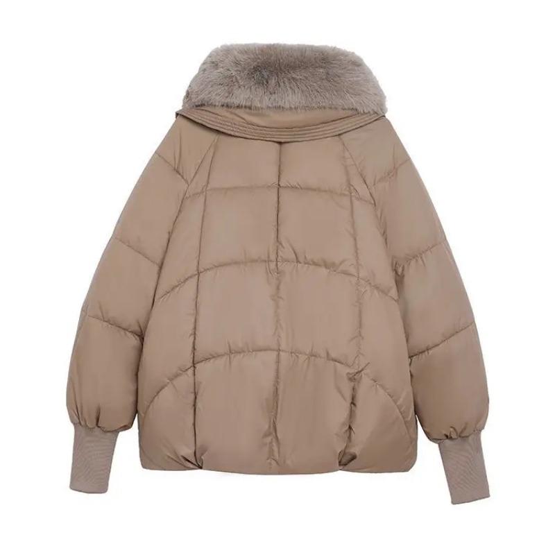 Зимняя новая короткая куртка-пуховик женская парки меховой воротник толстые хлопковые пальто одежда черный хаки повседневная верхняя одежда женская