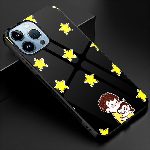 Чехол с милой девушкой для Iphone 13 14 12 11 Pro Max Mini Xs Xr X 7 8 6s Plus Se 2022, защитная задняя крышка из закаленного стекла