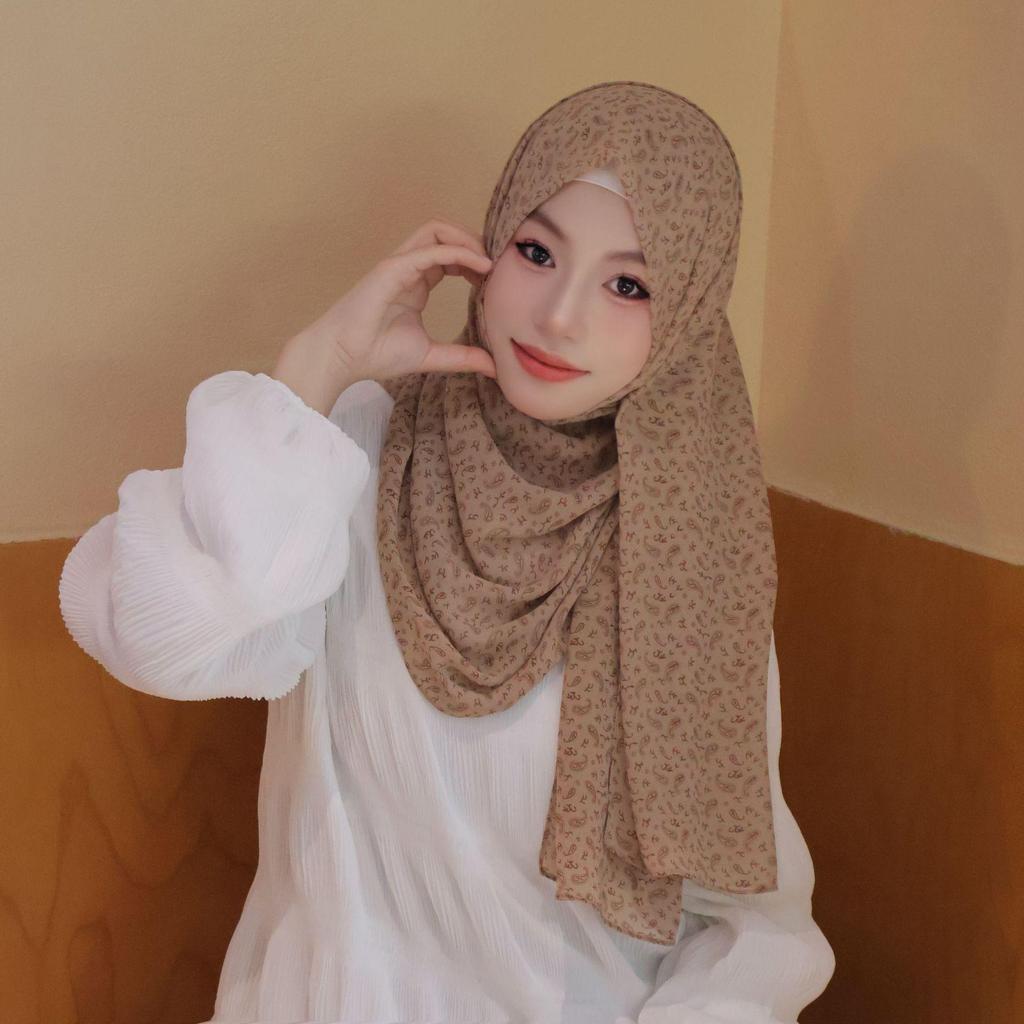 Spring/Summer 2025 Floral Chiffon Scarf Shawl for Sun Protection