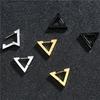 Unisex Geometric Stainless Steel Triangular Earrings - Hip-Hop Style, Smooth Buckle, National Design