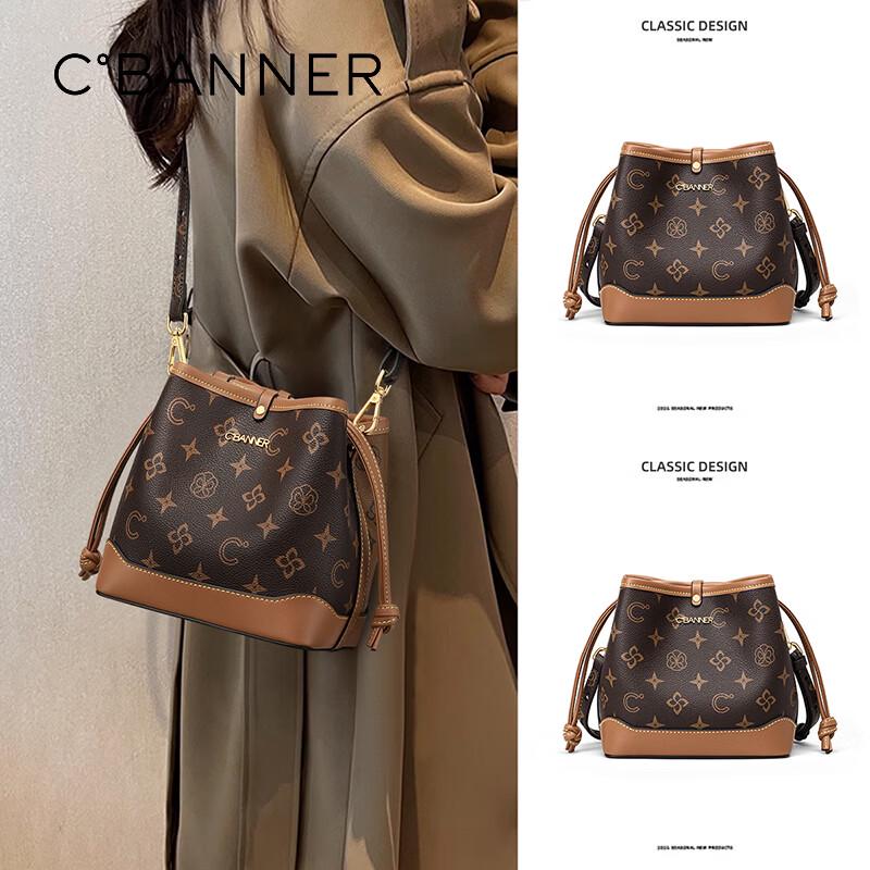 C.BANNER Women's Small Printed Crossbody Bucket Bag