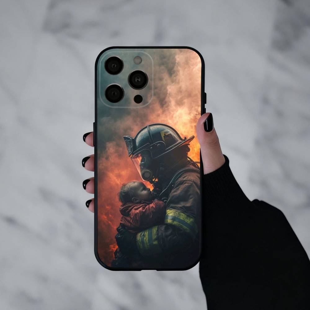 Пожар Пожарный Чехол для Телефона Для iPhone 17pro, 16,15,14,13,12,11 X XR Plus, Другие Мягкий Черный Чехол