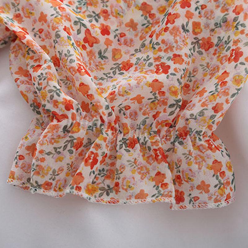 Women's Puff Sleeve Chiffon Shirt Off Shoulder Square Neck T-Shirt Slim Fit Women's Floral Top Womens Blouses