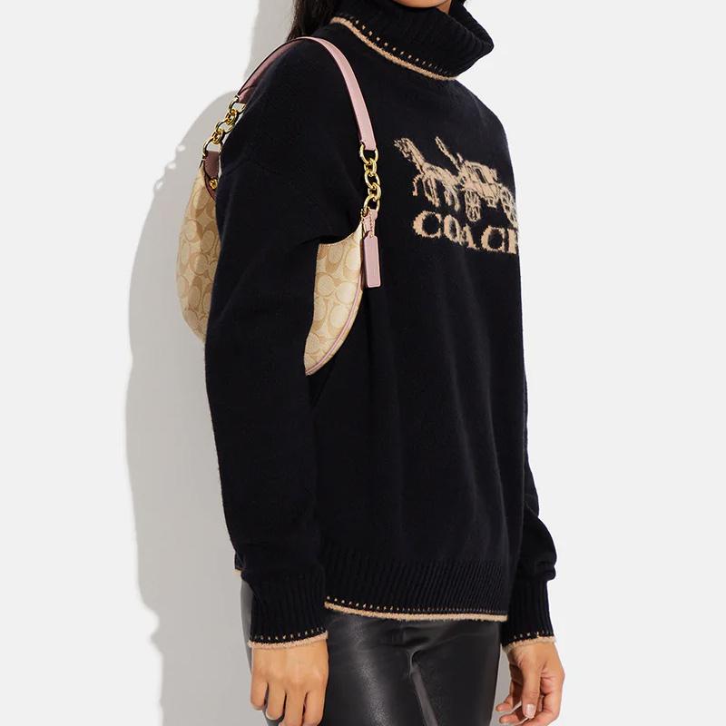 New COACH Artificial Leather Crescent Bag Shoulder Bag Handbag Shoulder Bag Women's White CE620-IMV3C