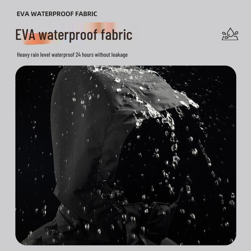 Мужской черный плащ-дождевик из ЭВА с капюшоном XL – Полная защита от дождя и шторма