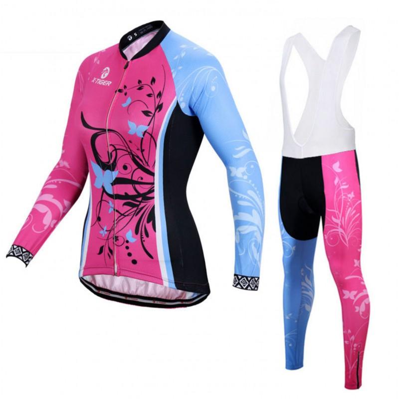 Unisex Long Sleeve Cycling Jersey Set Lightweight Breathable Bike Apparel Road Mountain Biking