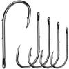 180pcs 92247 High Carbon Steel Fishing Hooks Black Offset Long Barbed Shank Baitholder Bait Hook Size 1 1/0 2/0 3/0 4/0 5/0 6/0