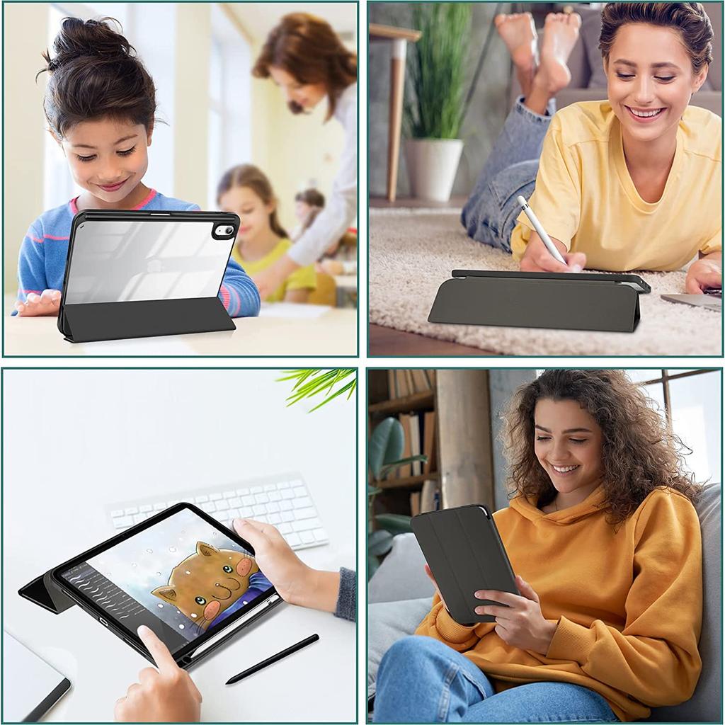 Чехол для iPad 10-го поколения, 2022 г., прозрачный розовый, с гнездом для ручки YSL
