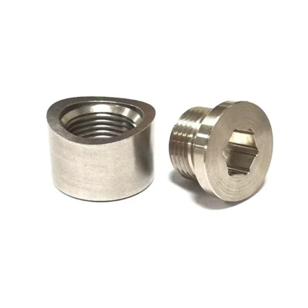 M18x1.5 Oxygen Sensor Bung Inner Hex Head Weld Bung Kit Anti-rust Bung Plug Nut