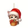 Cat Christmas Acrylic Car Cute Design Holiday Vehicle Accessories Decor Interior