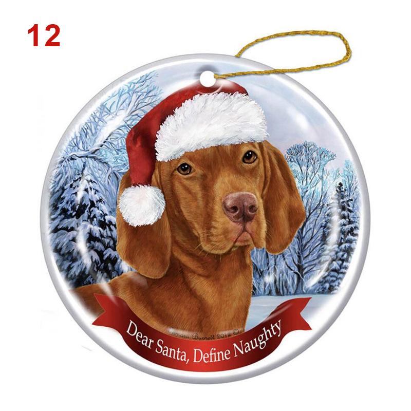1 шт. Подарок ребенку Деревянное Рождественское украшение Собака Узор Собаки Фирменный Кулон Круглые Подвески Вечеринка