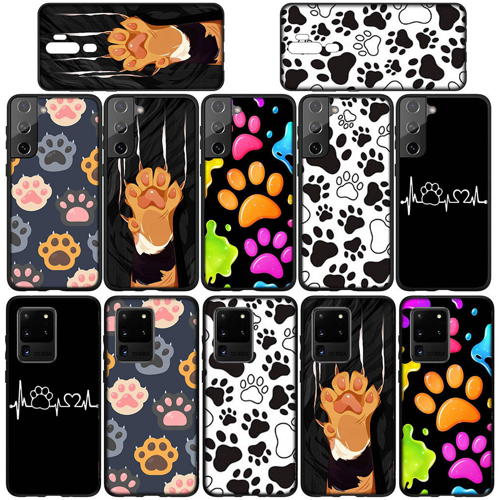Чехол для телефона Samsung Galaxy S24 S23 iPhone 15 14 Xiaomi Redmi Note 13 12 11 8 10 9 Pro Max Plus X XR OPPO A15 Huawei Cute Dog Paw Cat Cover