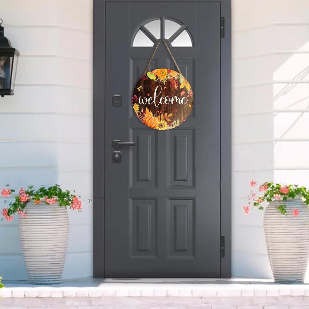 Pumpkin Wooden Welcome Door Hanging, Home Window Wall Decoration