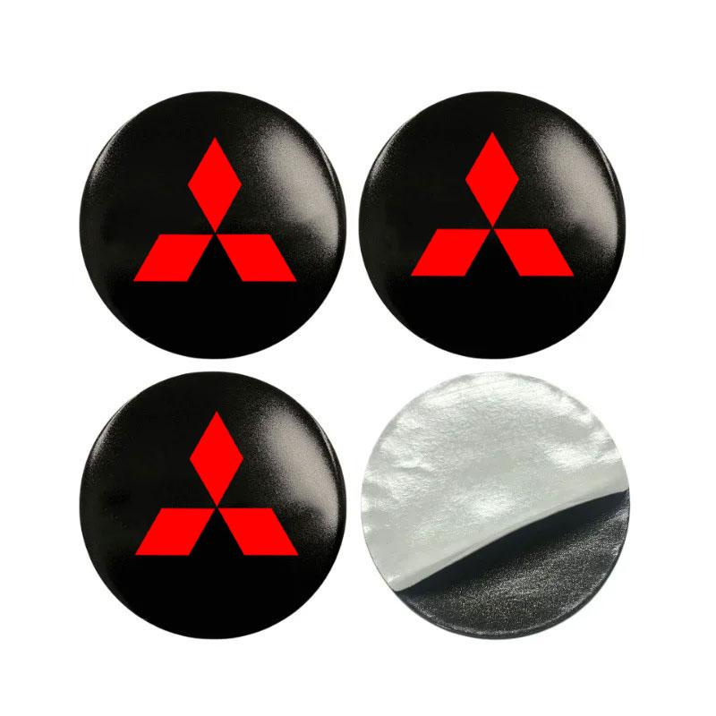 56mm Car Wheel Center Hub Cap Rim Cover Emblem Stickers for Mitsubishi Lancer ASX Outlander Pajero Evolution Car Accessories