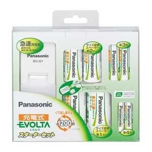 Panasonic EVOLTA Стартовый набор перезаряжаемых батареек 2x AA и 2x AAA с проставками K-KJQ21S22A