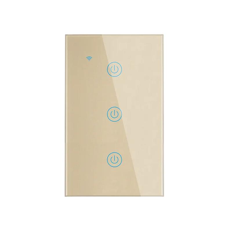 LangYeao US WiFi Smart Wall Light Switch 1/2/3/4 Gang Touch Panel with Neutral Wire Compatible with for Tuya App & Smart Life