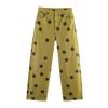 RZ Handmade Womens Classic Polka - Straight Leg Mid Waist Jeans 9632096