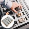 Коробка для хранения часов с 24 отделениями, из дерева с текстурой грецкого ореха, органайзер для наручных часов, дисплей-лоток, держатель для часов с подушечками, подарочные футляры