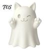 3D Printed Cat Sculptures Cute Ghost Figurine, Wink Smile Surprise Spooky Halloween Decor, Lover Gifts Blank White DIY Paintable Statue, Stable