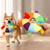 Funny Rainbow Plush Flying Saucer Dog Toys Outdoor Interactive Training Games Chew Toy Pets Flying Discs Toys with Bells