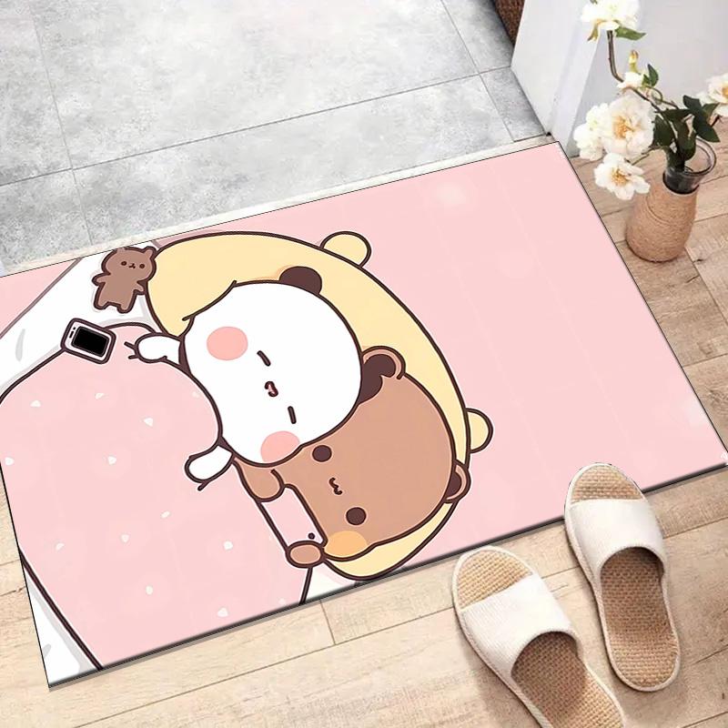 1pc Yier BuBu Bear2 Design Printed Area Rug Carpet for Bedroom Living Room Home Decor Rugs Mat Non Slip Mat Rug for Bedside