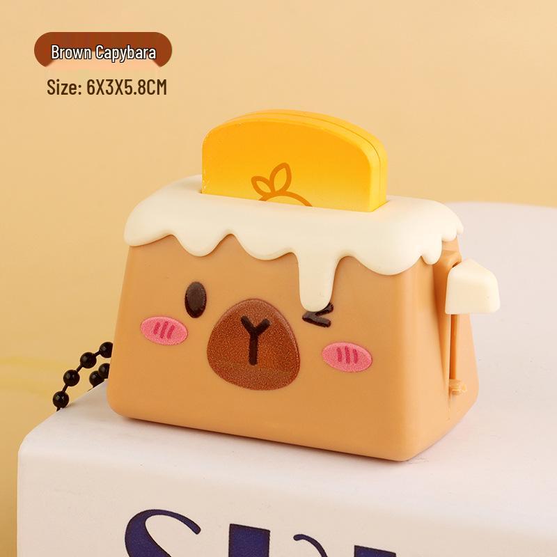 Мини Брелок-Тостер: Креативный кулон для снятия стресса для студентов