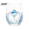 Stylish Nautical Themed Cup Marine Animal Theme Clear Glass Tumbler, Handcrafted Painted Glassware, Elegant Celebration Gift Creative Unique Drinking