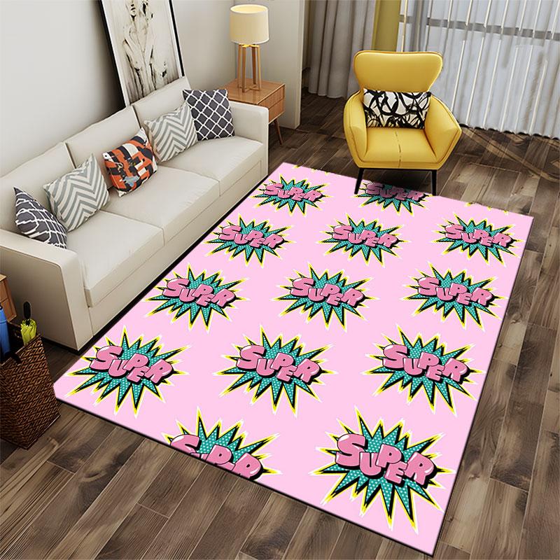 Super Comic Pop Art Carpet suitable as a non-slip mat for the living room or bedroom sofa