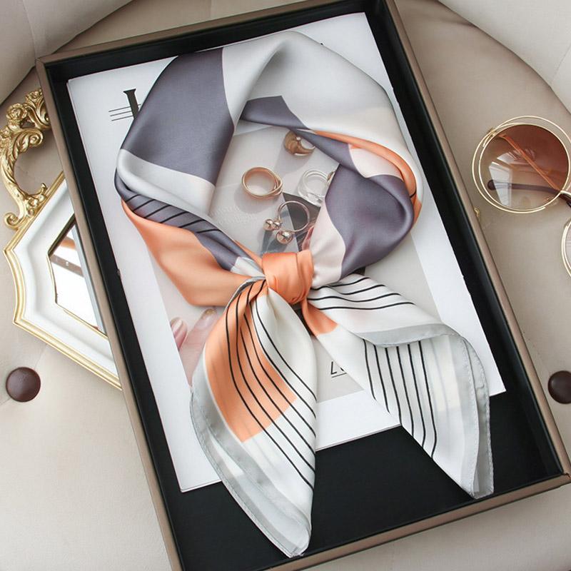 Luxury Silk Shawl Square Scarf for Women Satin Fashion Wraps Neckerchief Female Hair Bands Ribbon Headband Bandana Woman Hijab