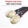 Ремень Western Denim Персонализированный Пояс Позолоченный Серебряный Двухцветный Ремень 26 Букв B Модный Ремень Из Коровьей Кожи