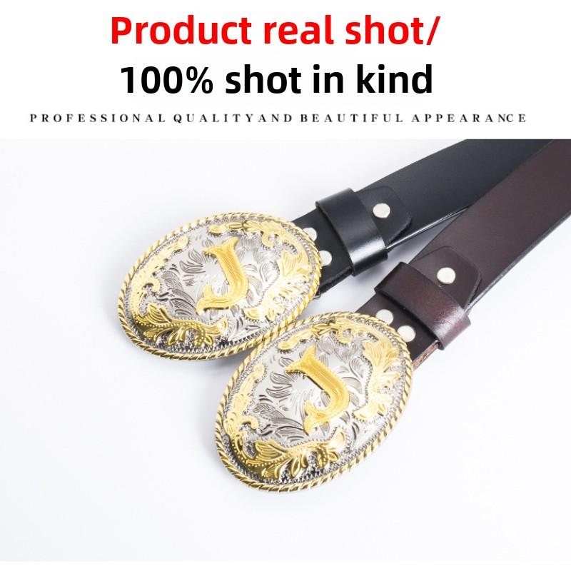 Ремень Western Denim Персонализированный Пояс Позолоченный Серебряный Двухцветный Ремень 26 Букв B Модный Ремень Из Коровьей Кожи