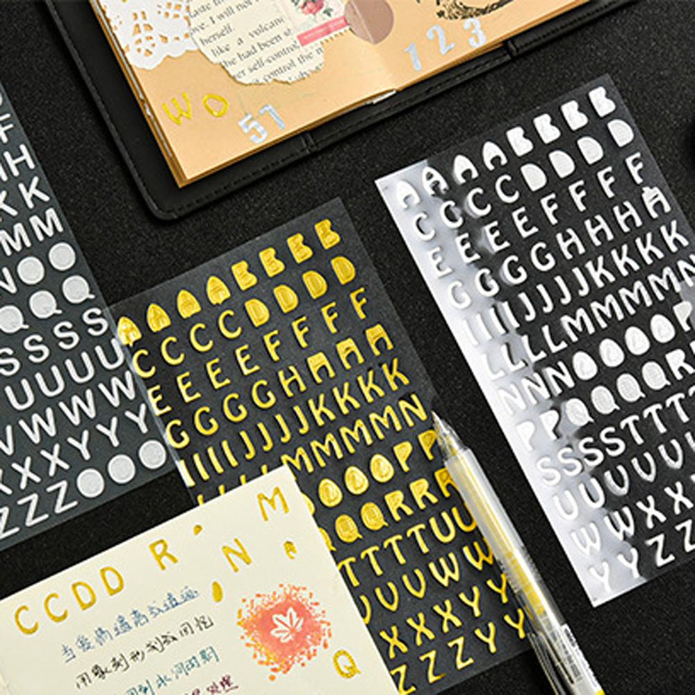 DIY Scrapbooking Notebook Journaling Number Sticker Hand Book Alphabet Stickers Decoration Tools