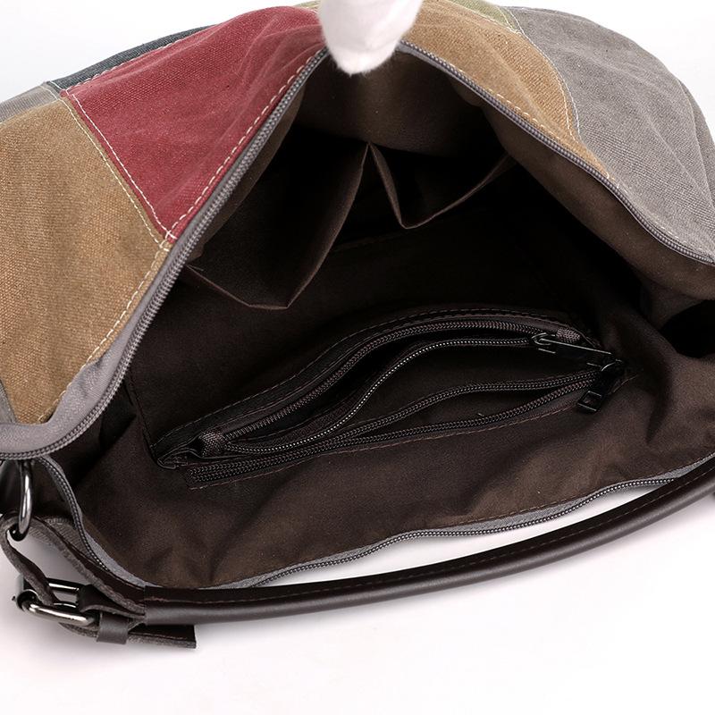 Новая холщовая сумка, простая ретро-стежка, цветная большая сумка, модная женская сумка, корейская сумка через плечо, модная сумка-мессенджер