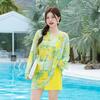 Womens Modest Long Sleeve Swimwear Set With Sun Protection Cover-Up Hot Springs Swimming