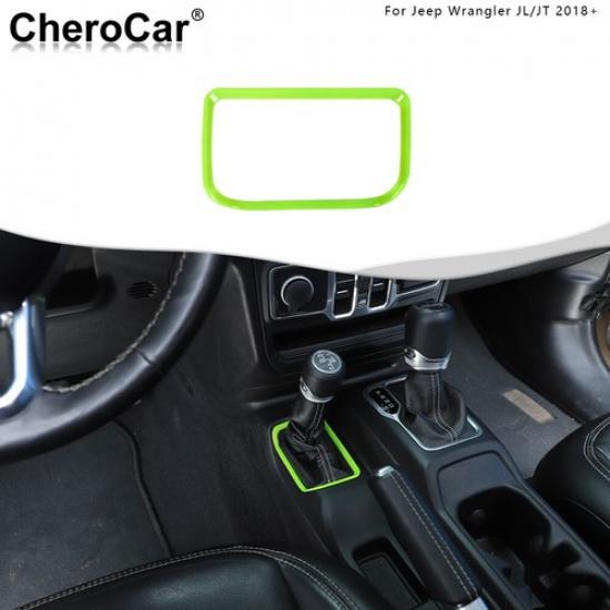 Зеленая накладка на рамку рычага переключения передач 4WD для Jeep Wrangler JL JLU JT 2018+