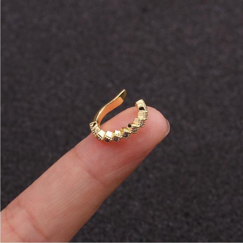 1 шт без пирсинга, блестящая нержавеющая сталь, хрящ, манжеты для ушей, кристалл, кубический циркон, зажим для ушей, ювелирные изделия