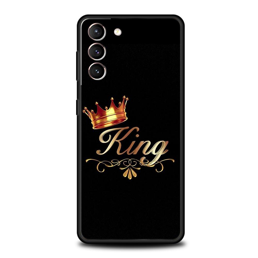 Чехол для телефона в стиле мультфильма для пары, с короной, король, королева, для Samsung Galaxy S24 S23 S22 S20 Ultra S21 FE 5G S10 S9 Plus S10E S8