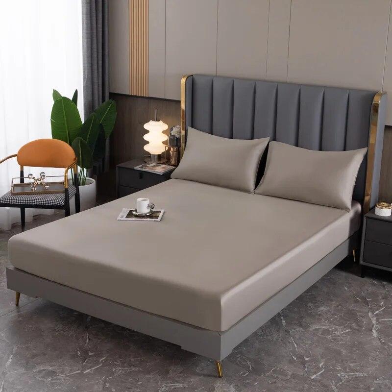 Real Silk Fitted Sheet Natural Mulberry Silk Fitted Sheet Mattress Cover Customized Size Silk Sheet Solid Color Fitted Sheet