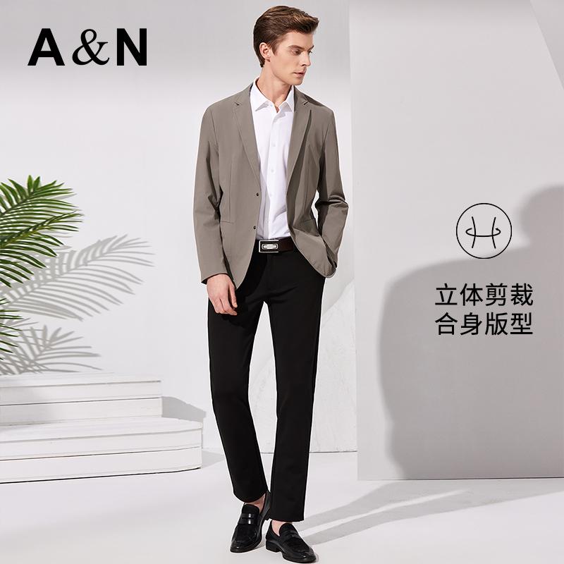 [Easy to maintain] Light luxury and simple flat collar men's suit for spring and autumn leisure, single Western suit jacket