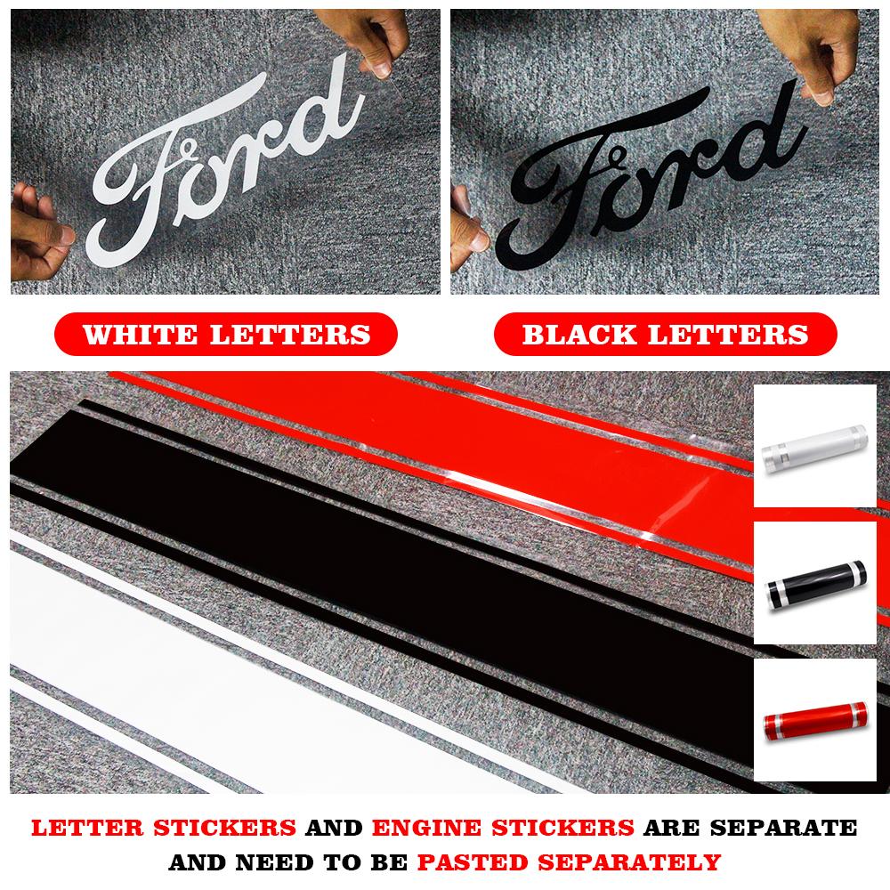 cjszap1 Car Engine Hood Cover Stickers Logo Auto Exterior PVC Decorative Decals For Ford Focus Mk2 Mk3 Fiesta Ranger Mondeo Kuga Mustang