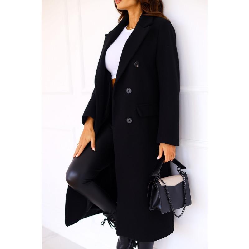 YYFS Женские модные повседневные однотонные куртки и пальто с воротником-поло на осень-зиму с длинным рукавом и принтом