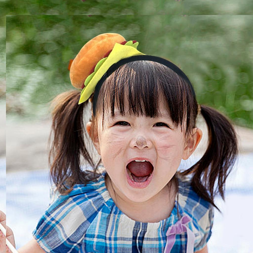 Реалистичный 3D обруч для волос в виде гамбургера, мягкий фетровый бархатный аксессуар для укладки волос для женщин, девушек, для косплей-вечеринок, нарядов